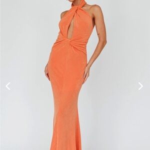 open lace back dress Chiffon Floral Pleated Maxi Dress